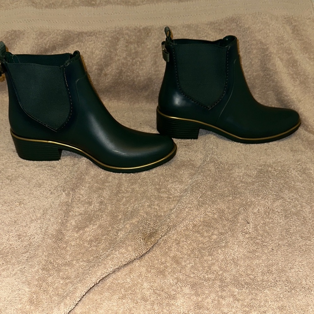Kate spade Dark Green rain Ankle Boots, Women’s Size 7 - Picture 7 of 8
